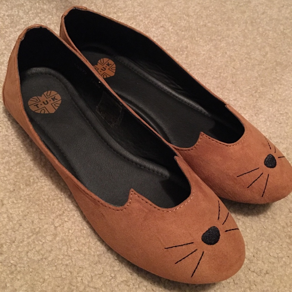 T.U.K Suede Kitty Flats ModCloth